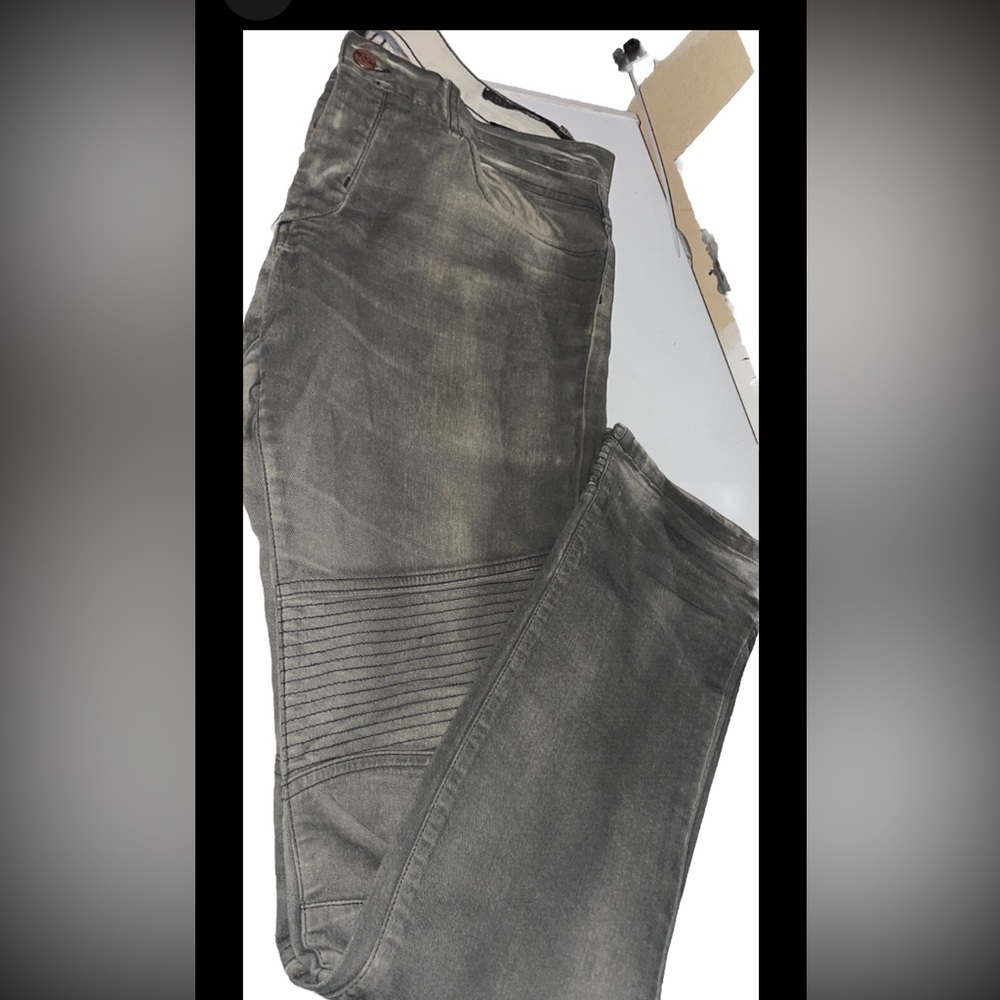 Rockstar Bikers Jeans With Zippers Size 31x 32 Made In USA